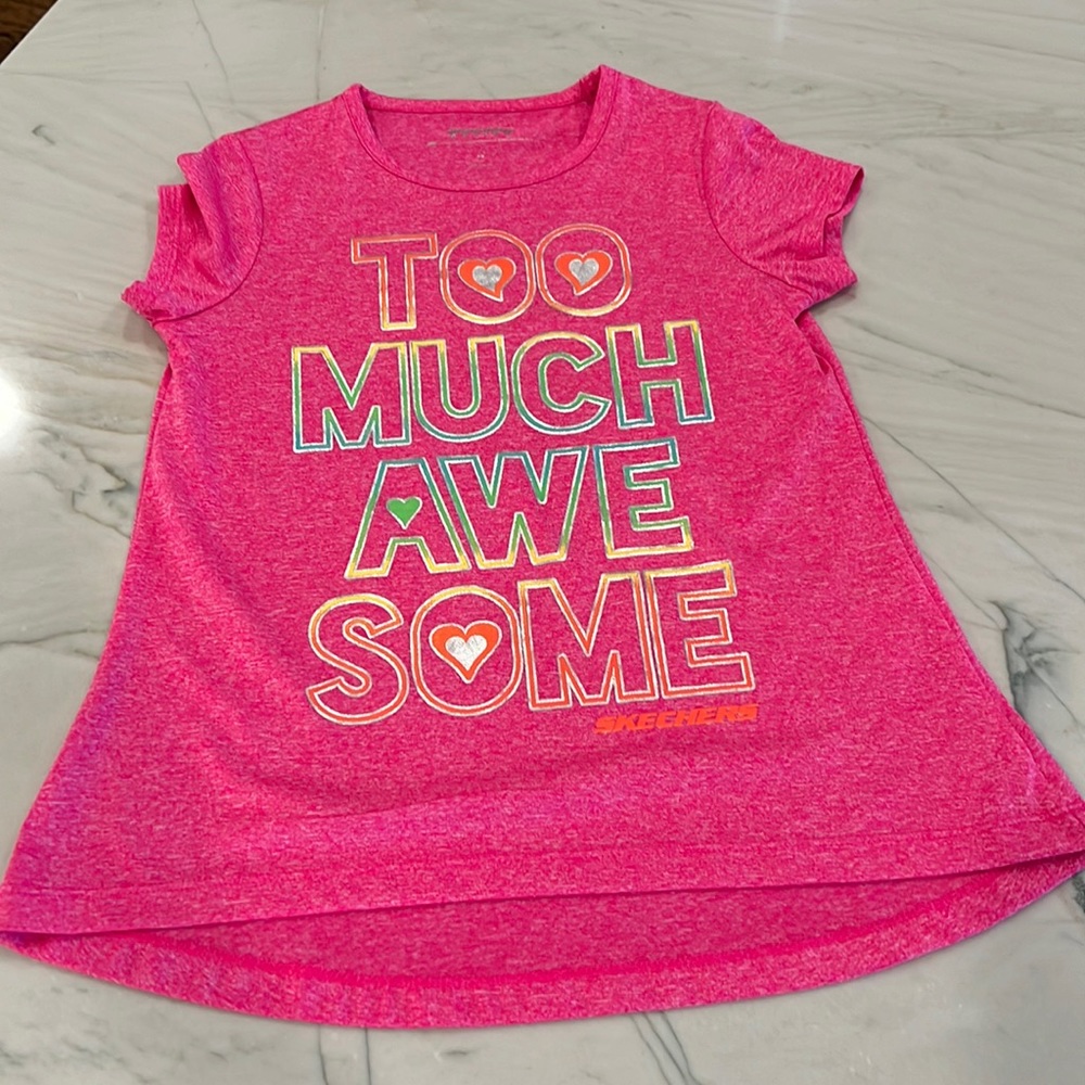 Girls, 3 summer shirts, unicorns and exercise shirts.